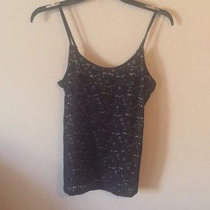 Lace black tank top